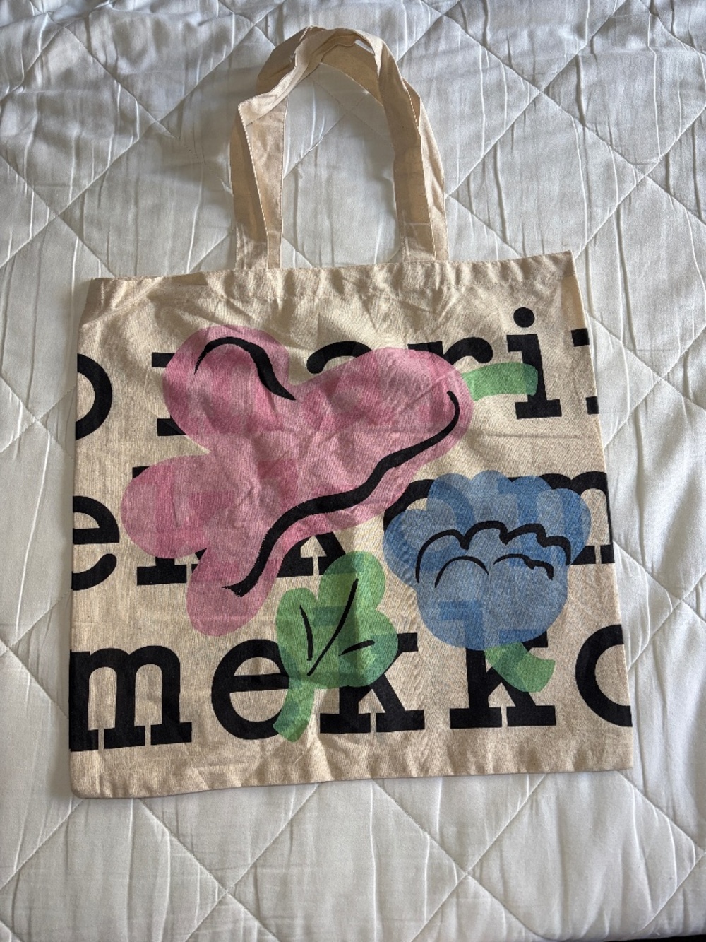 Marimekko Kukasta Kukkaan Floral Design Canvas Tote Bag New